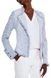 Nic + Zoe Fringe Mix Open Front Jacket In Cloud