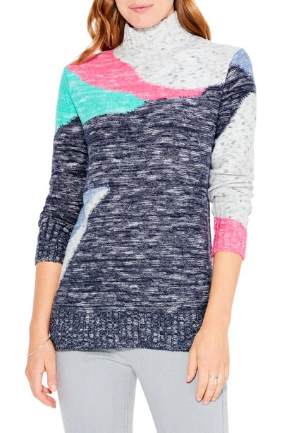 Nic + Zoe Sun Turn Cotton Blend Sweater In Blue