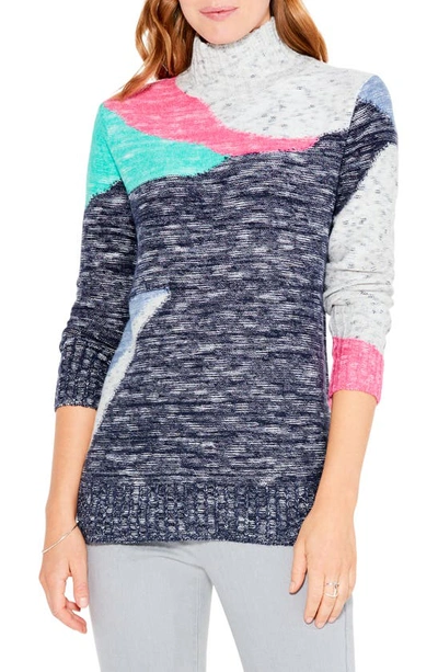 Nic + Zoe Sun Turn Cotton Blend Sweater In Blue Multi