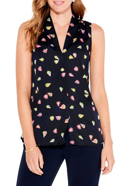 Nic + Zoe Nic+zoe Party Pears Printed Tank Top In Black