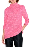 Nic + Zoe Sun Turn Heathered Turtleneck Sweater In Pink Mix