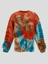 Alanui California Dreaming Net Tasseled Tie-dyed Wool Sweater In Orange