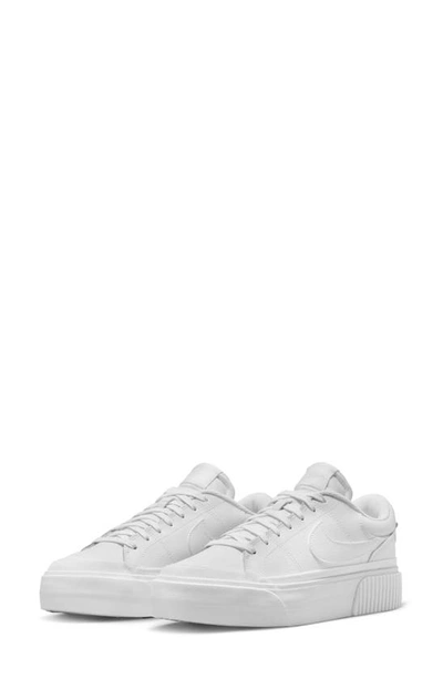 Nike Court Legacy Lift Platform Sneaker In White/white