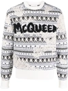 Alexander Mcqueen Intarsia-pattern Jumper In Neutrals