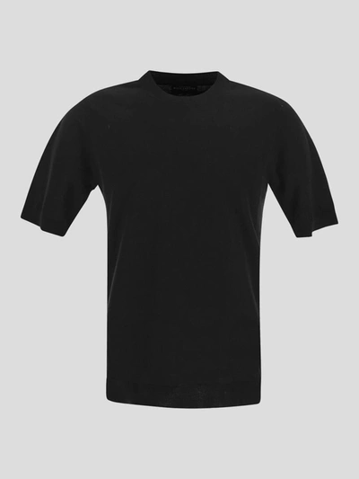 Ballantyne Knit Crew Neck T-shirt In Black