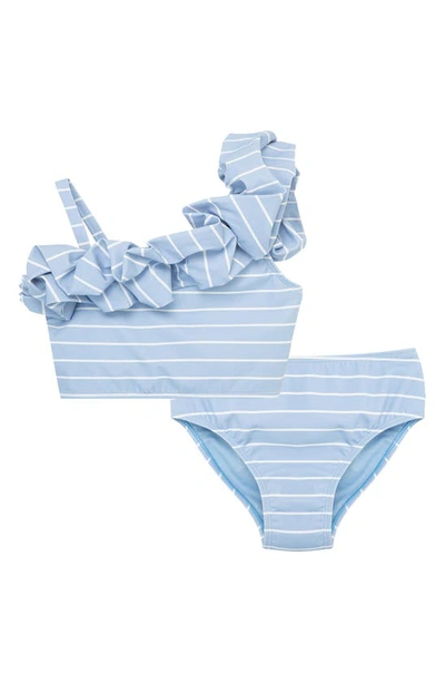 Habitual Kids' Palm Springs Stripe Two-piece Swimsuit In Light Blue