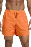 Nike 2-in-1 Stride Straight-leg Dri-fit Ripstop, Mesh And Stretch-jersey Shorts In Orange