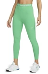 Nike Women's  Pro 365 High-waisted 7/8 Mesh Panel Leggings In Spring Green/ White