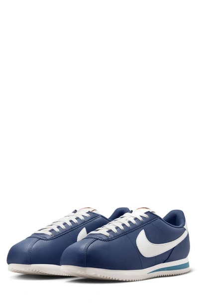 Nike Cortez Basic Sneakers In Midnight Navy/sail/noise Aqua/sail