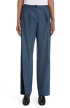 Acne Studios Pernille Wool Straight Leg Trousers In Blue