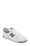 New Balance Bb480 Basketball Sneaker In White/ Night Watch Green