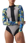 Adidas By Stella Mccartney Gray Bonded One-piece In Dove Grey/ Multicolor/ Black