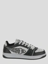 Enterprise Japan Green And White Ej Rocket Low Sneakers In <p> Black And White Sneakers With Rubber Sole