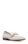 Clarks Sarafyna Iris Loafer In White Leather