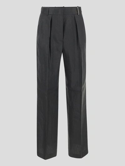 Fabiana Filippi Shiny Wide-leg Trousers In Grey