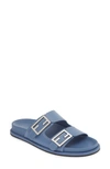 Fendi Feel Dual Strap Slide Sandal In Blue