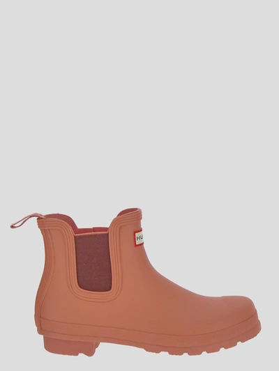 Hunter Pink Ankle Boots