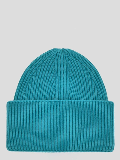 Laneus Ribbed Knit Beanie In Blue