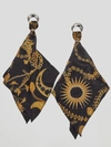 Marine Serre Regenerated Silk Scarf Earrings In Silver