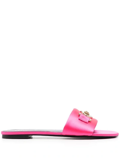 Versace Pink Medusa Sandals In 1pm6v Tropical Pink