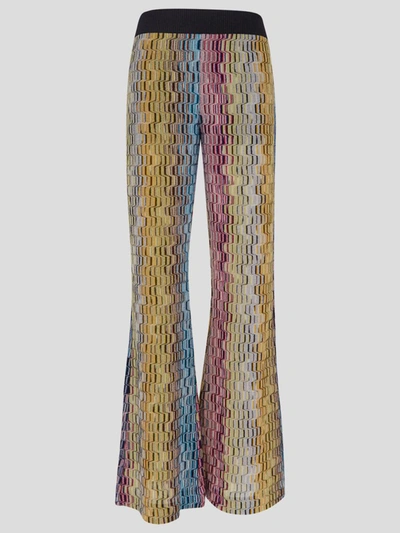Missoni Patterned Knit Trousers In Multicolour