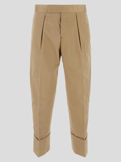 Sapio Cotton Twill Trousers In Beige