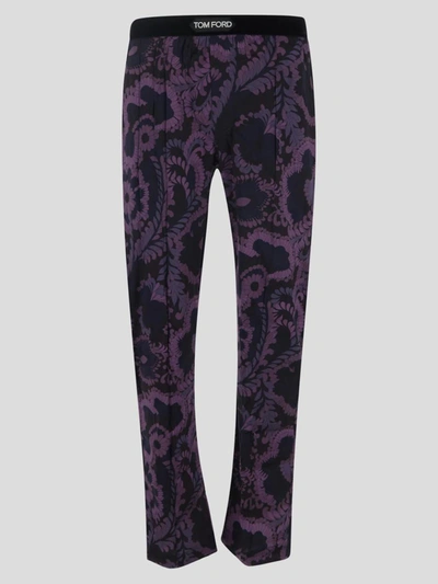 Tom Ford - Trousers In <p> Pants In Silk With Elastic Waistband