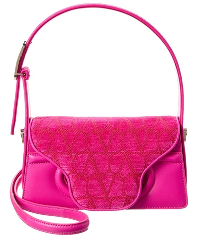 VALENTINO GARAVANI TOILE ICONOGRAPHE LE GRAND DEUXIEME PETITE LEATHER SHOULDER BAG