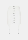 DION LEE DION LEE WHITE CORSET GARTER MINISKIRT