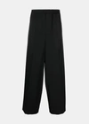 Mm6 Maison Margiela Wide-leg Trousers With Tailored High Waist In Black