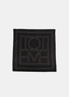 Totême Toteme Black Embroidered Monogram Scarf In Black Crème