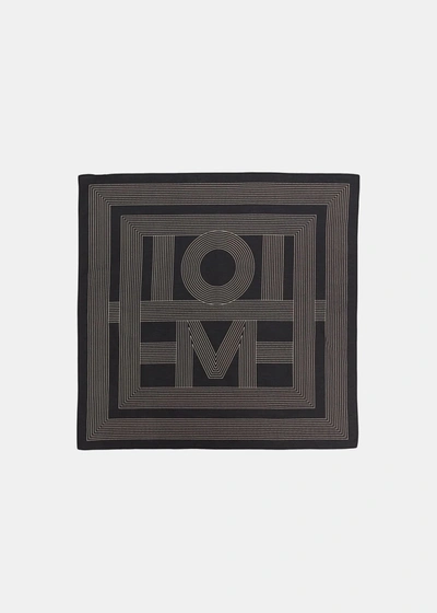 Totême Striped Monogram Striped Scarf In Black