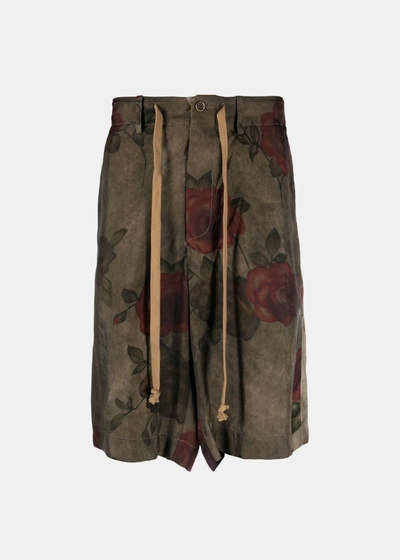 Uma Wang Green Pallor Pants In Army Green/red