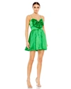 Mac Duggal Bow Front Bubble Hem Mini Dress In Spring Green