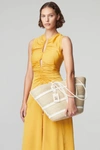 Altuzarra Large Watermill Woven Palm Tote In Natural/white
