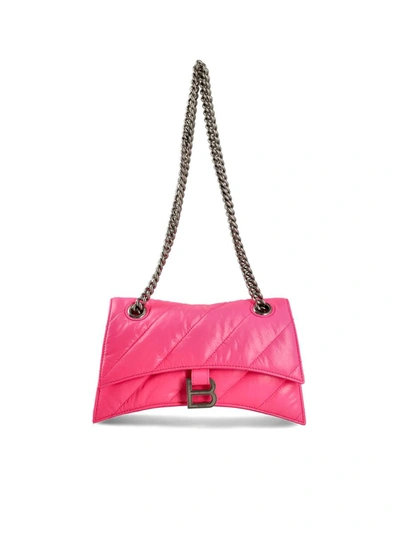 Balenciaga Small Crush Quilted Shoulder Bag In F.pink