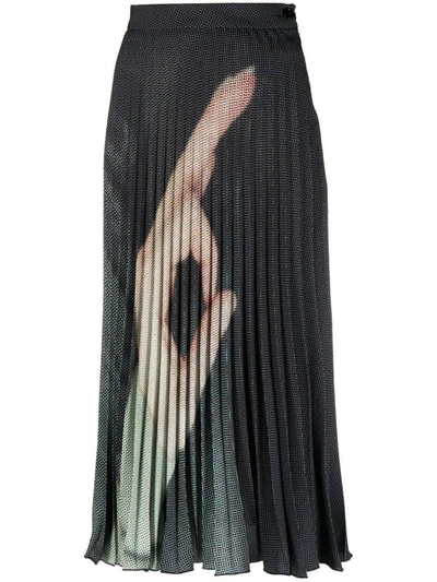 Mm6 Maison Margiela High-waisted Pleated Skirt In Black
