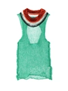 Marni Open-back Open-knit Top In Green