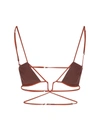 Nensi Dojaka Cutout Cotton Bra Top In Brown