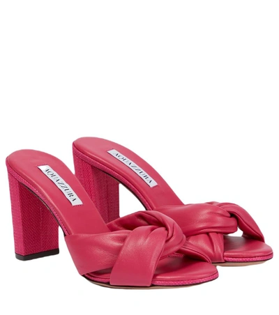 Aquazzura Pantoletten Olie 85 Aus Leder In Fuxia