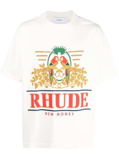 Rhude Parakeet印花棉质t恤 In Vtg White