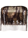 Dion Lee Sequin-embellished Bandeau Top In Print