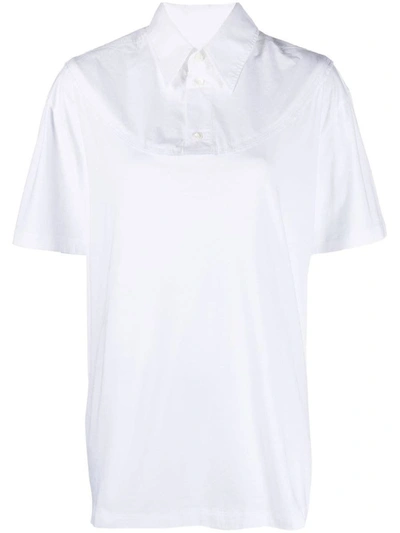 Mm6 Maison Margiela Short-sleeved Cotton Shirt In White