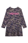 KENZO KIDS' CHEETAH PRINT LONG SLEEVE DRESS