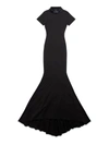 BALENCIAGA BALENCIAGA WOMEN'S T-SHIRT MAXI DRESS IN BLACK DÉLAVÉ CLOTHING