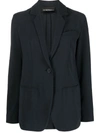 Emporio Armani Single-breasted Jersey Blazer In Blue