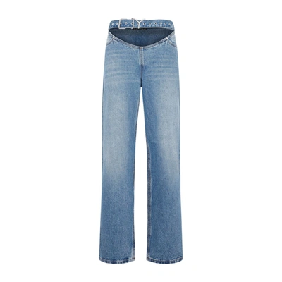 Y/project Wide-leg Jeans Y Belt Arc In Blue