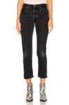 RE/DONE RE/DONE LEVI'S HIGH RISE ANKLE CROP IN BLACK,REDF-WJ6