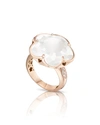 PASQUALE BRUNI BON TON WHITE QUARTZ & DIAMOND RING IN 18K ROSE GOLD,PROD198481767