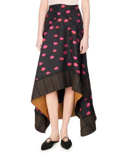Proenza Schouler Fil Coup&eacute; Ikat Dot Handkerchief Maxi Skirt, Multicolor In Multi Pattern